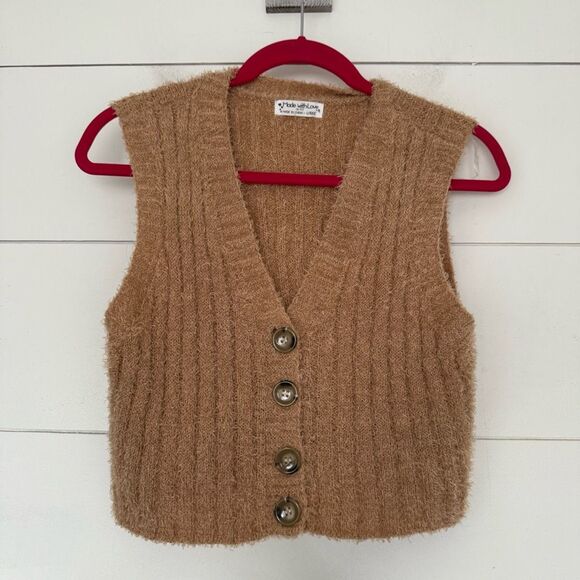 FCT Girls Large Brown Sweater Vest - Picture 1 of 5